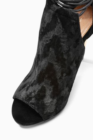 Black Velvet Shoe Boots
